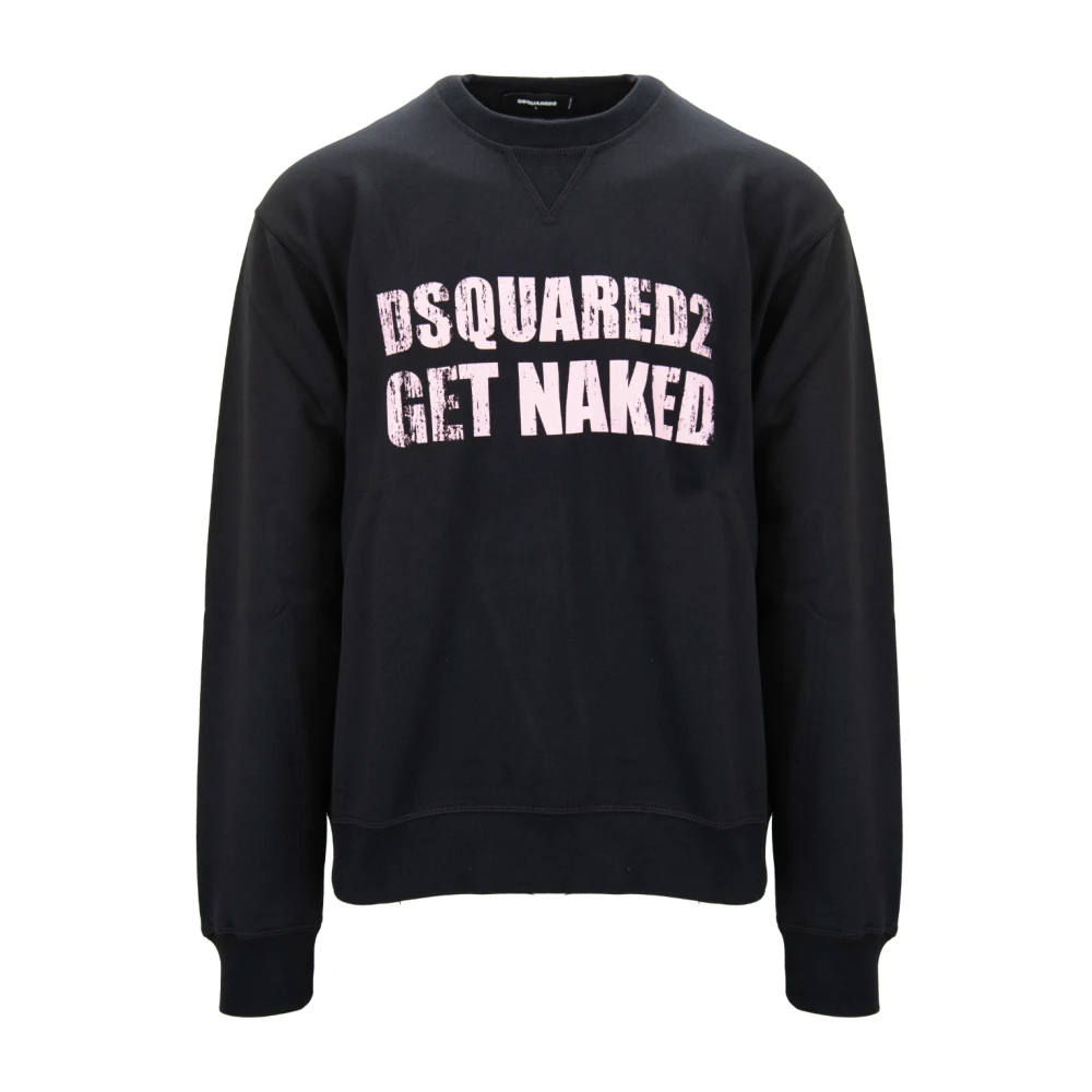 Dsquared2 Men's Black Pullover Sweatshirt With Brand Print - Sweatshirts - Xl - Sweatshirts & Hoodies