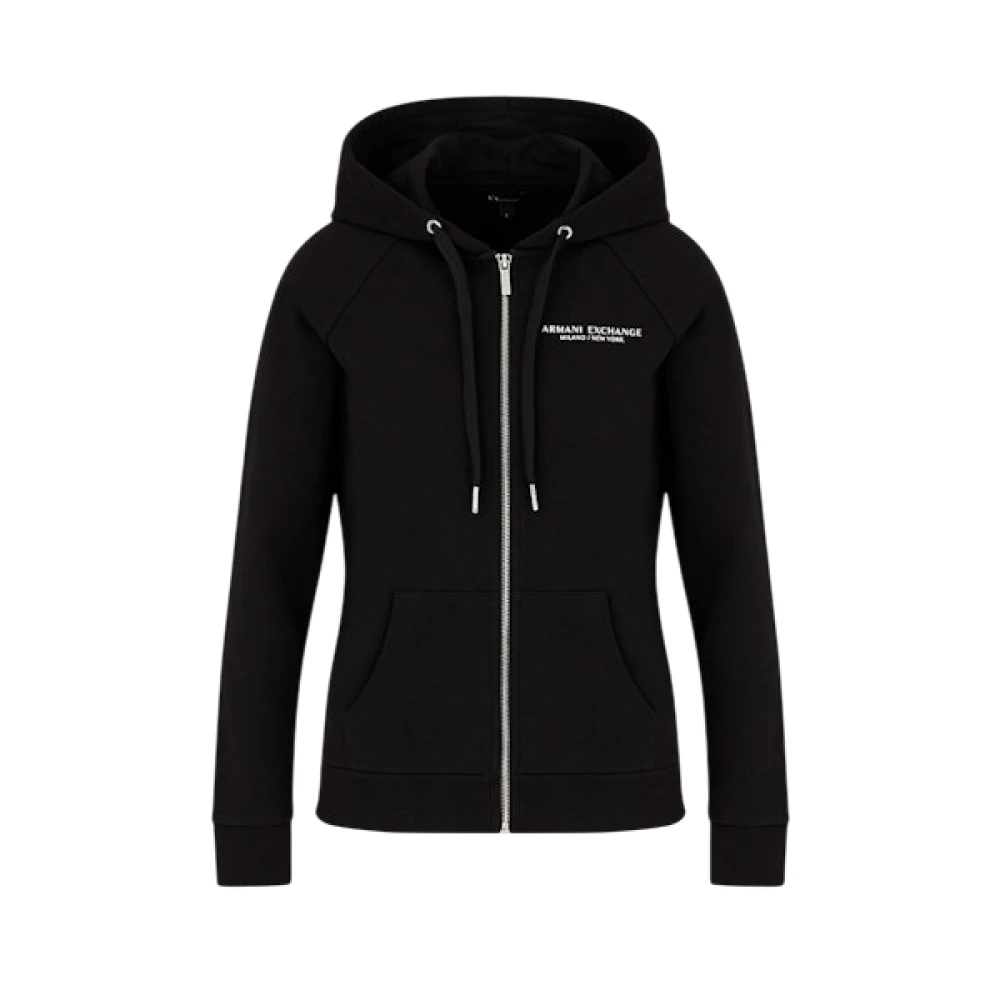 Armani Exchange Women's Black Damen, Sweatshirts & Hoodies, Schwarzk, Lgröße: Large