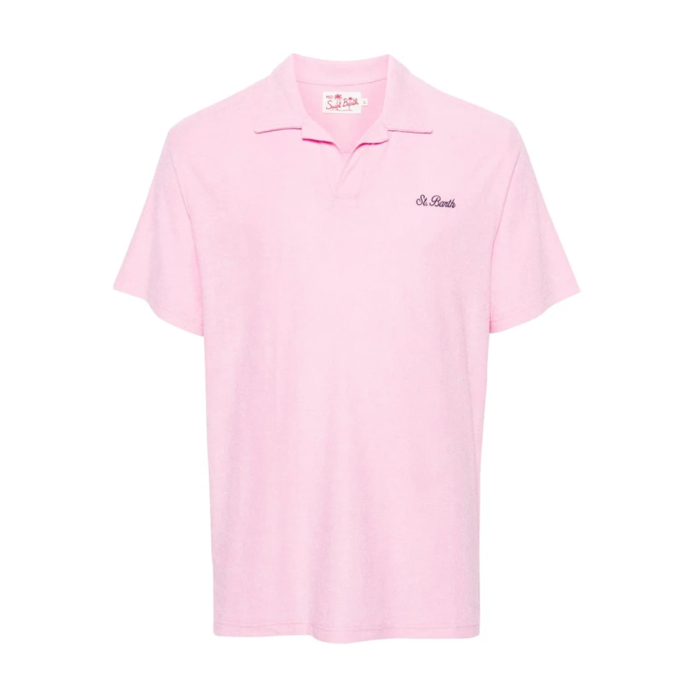 MC2 Saint Barth Roze Badstof Poloshirt Pink Heren