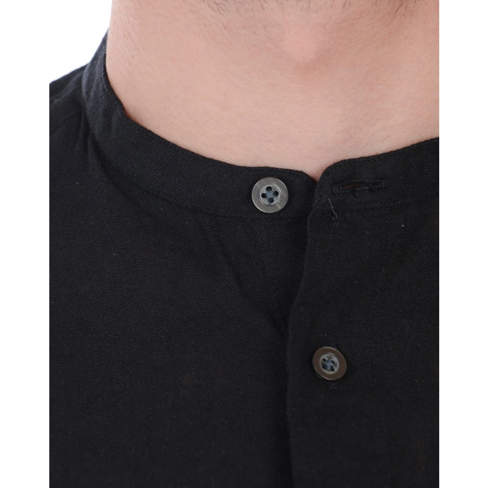 Daniele Alessandrini Slim Fit Koreaans Overhemd Black Heren