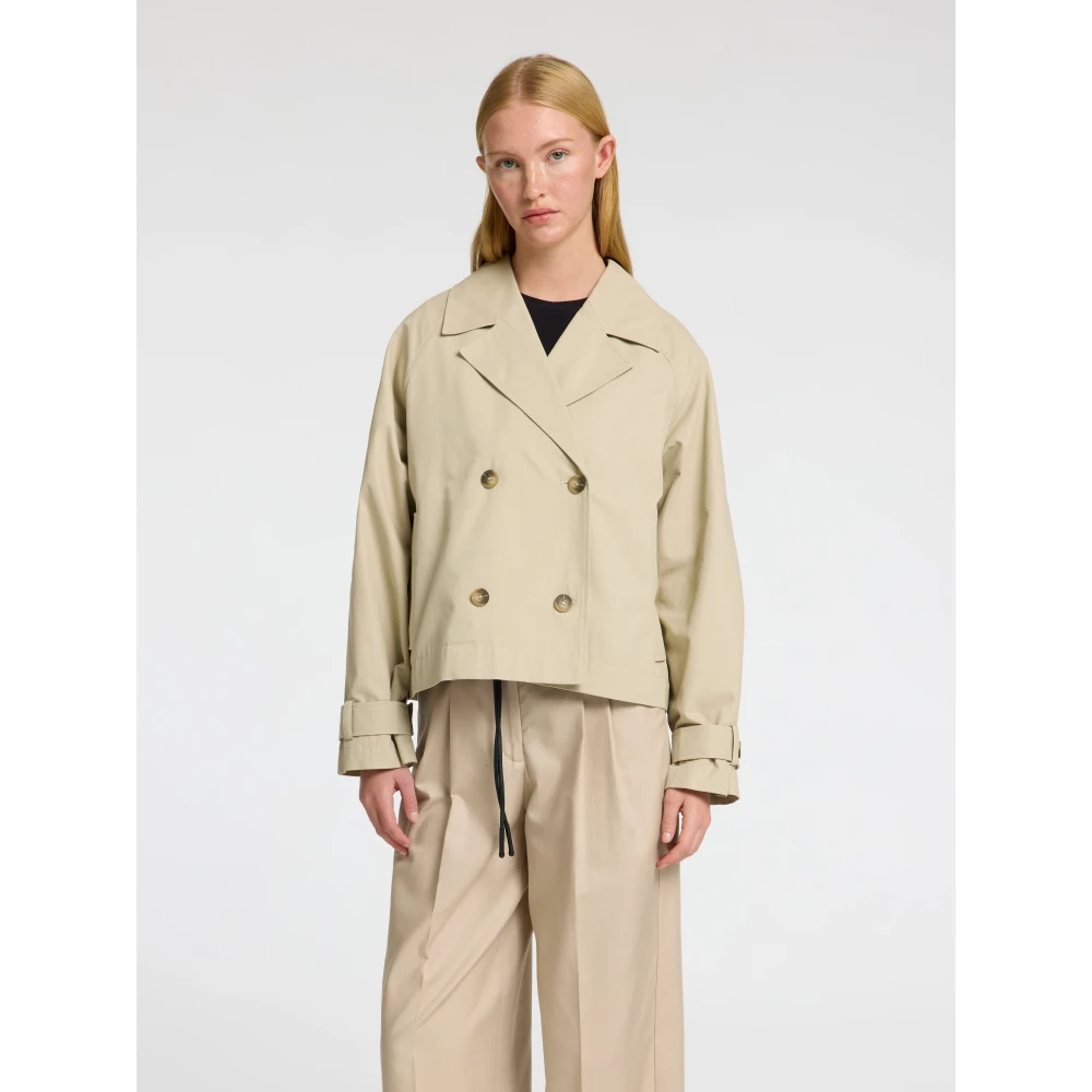 Selected Femme Island Fossil Short Trenchcoat Beige Dames