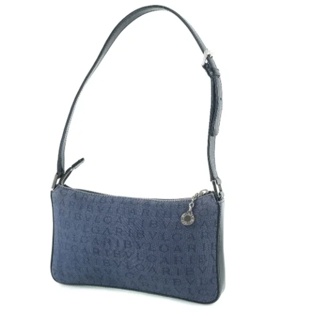 Bvlgari Vintage Pre-owned Canvas shoulder-bags Blue Dames
