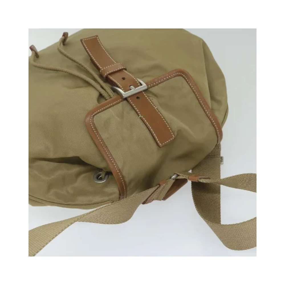 Prada Vintage Pre-owned Nylon backpacks Beige Dames
