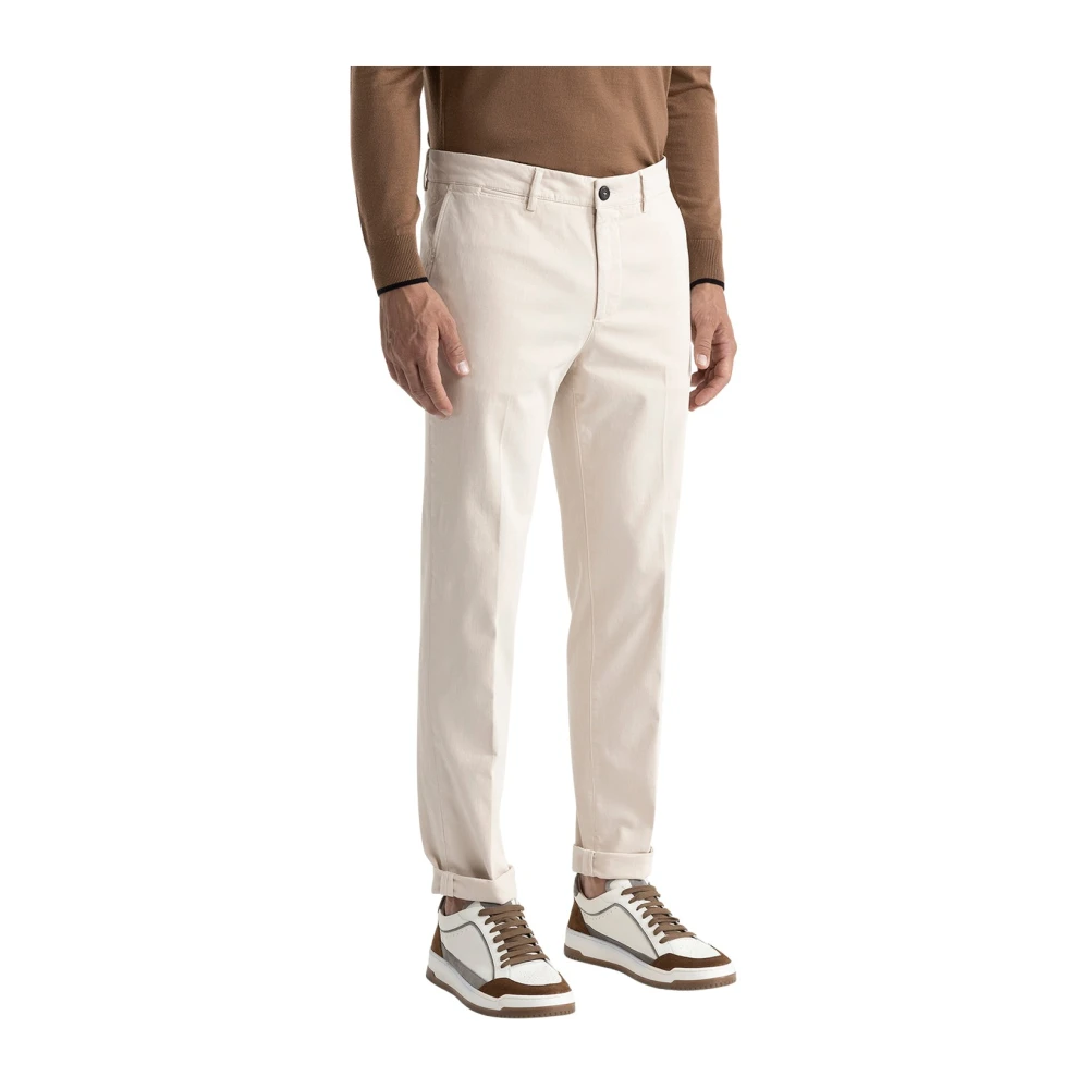 PESERICO Stretch katoenen chino's Beige Heren