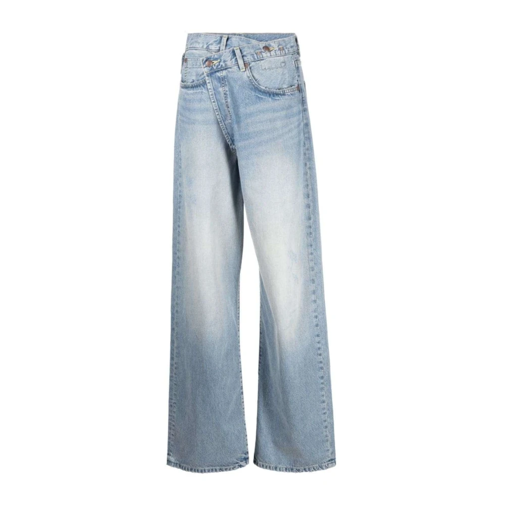 R13 Crossover Wide-Leg Jeans Ss23 Style Blue Dames