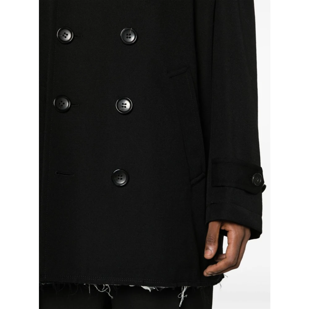 Comme des Garçons Dubbelzijdige gewatteerde wollen jas Black Heren