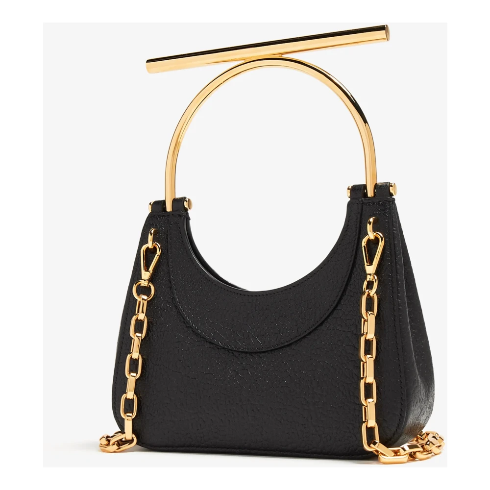 alexander mcqueen Zwarte Leren Ketting Handtas Black Dames
