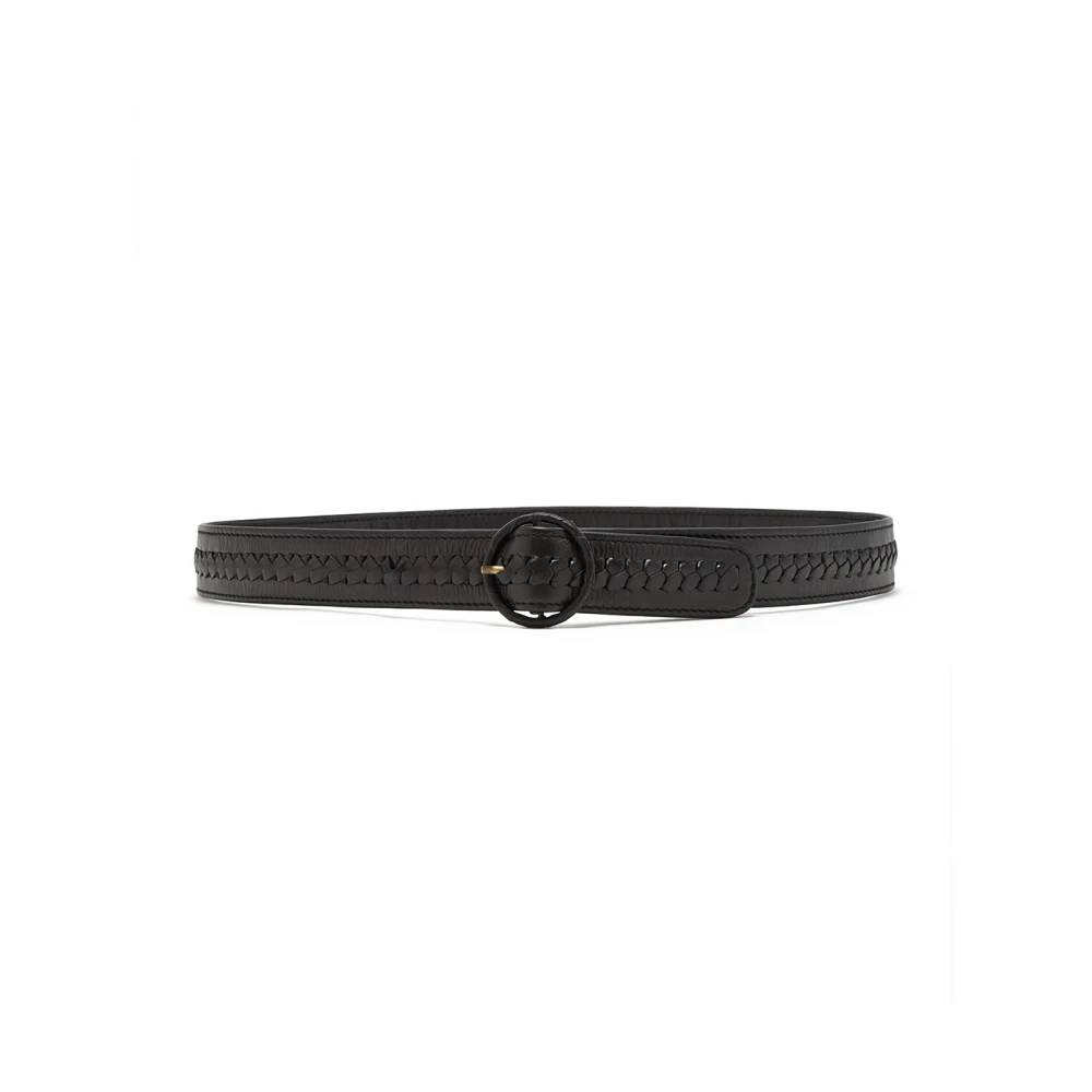 Maliparmi Gevlochten Lederen Riem Black Dames
