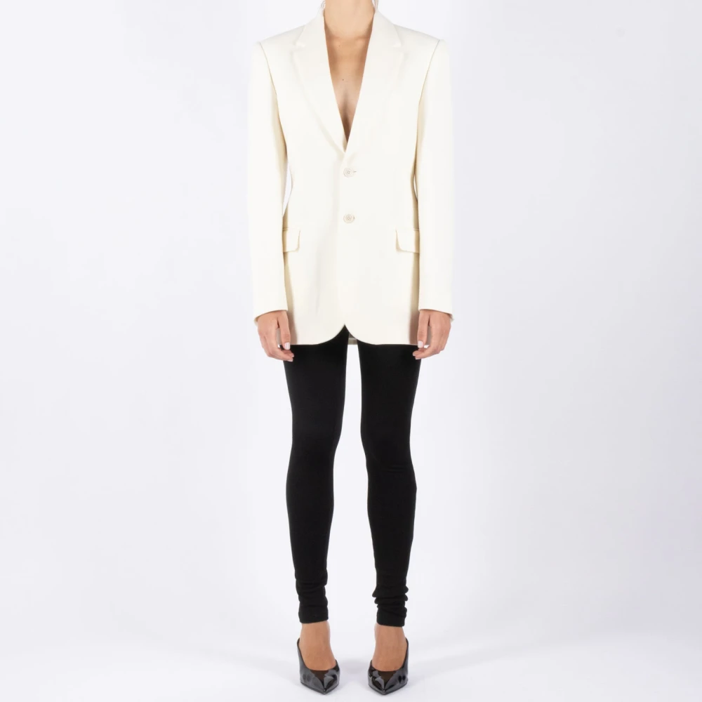 Wardrobe.nyc Witte Merinowollen Blazer White Dames