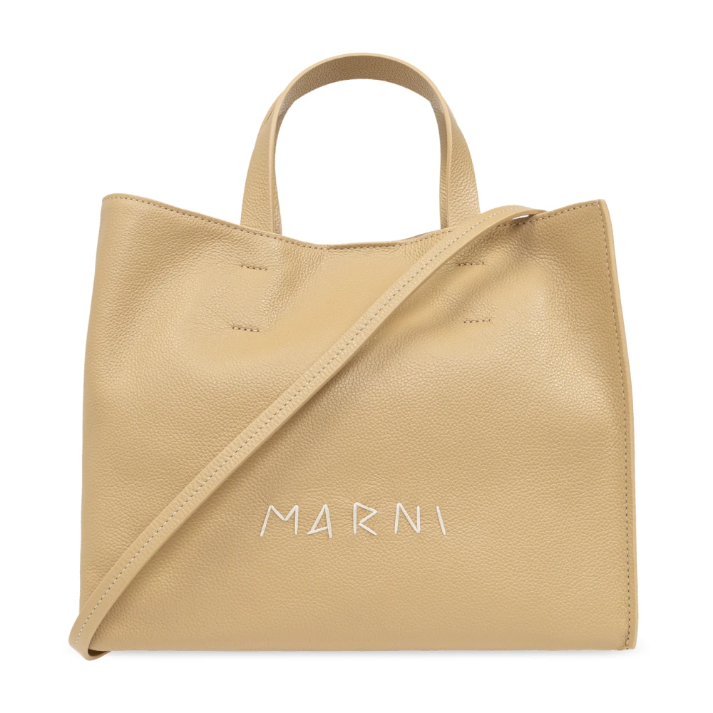 Marni Museo shopper tas Beige Dames