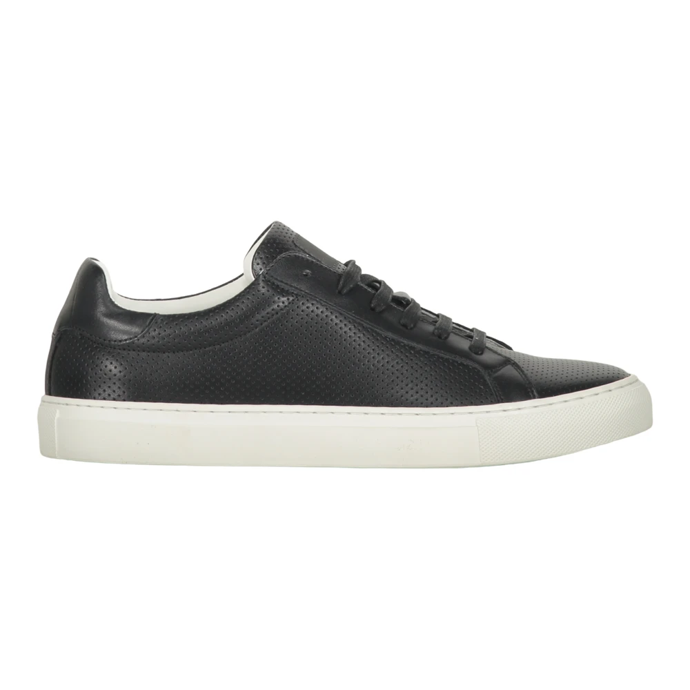 Paul & Shark Zwarte leren sneakers- elegant minimalistisch design Heren Schoenen