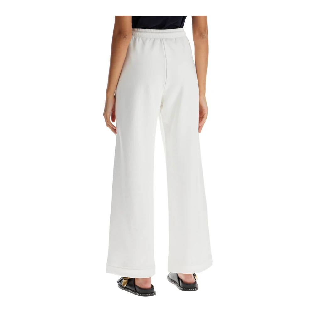 Max Mara 'Curve' Sportieve Joggers met Contrasterende Piping White Dames