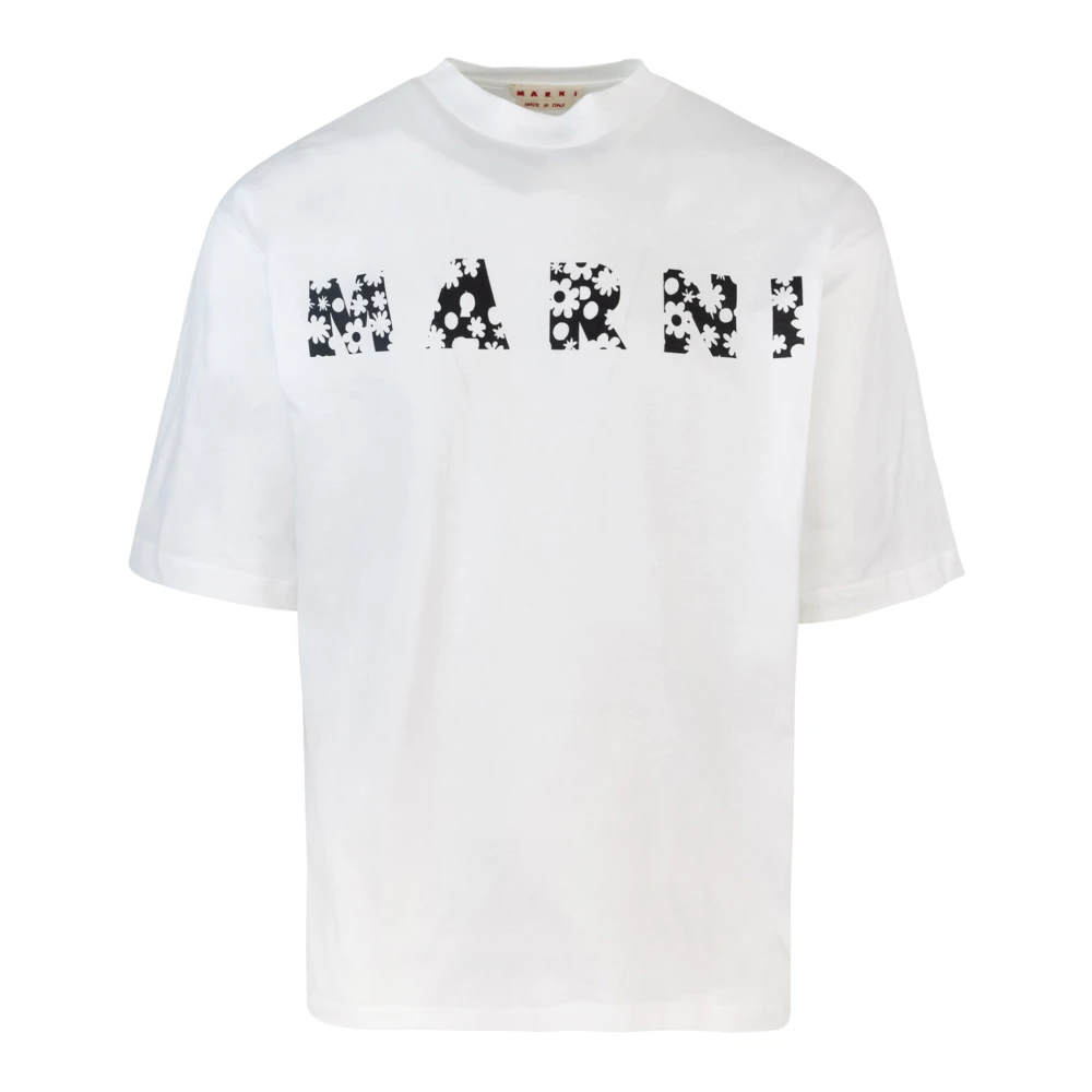 Marni Men's White T-Shirts, M, T-Shirts And Polos With Ribbed Crew Neck