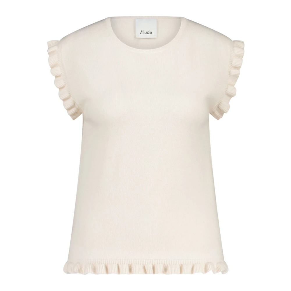 Allude Kasjmier Ruche Mouwloze Top White Dames