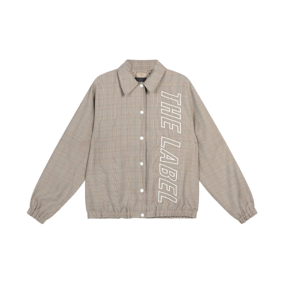 Alix The Label Geruite Bomberjack Beige Dames