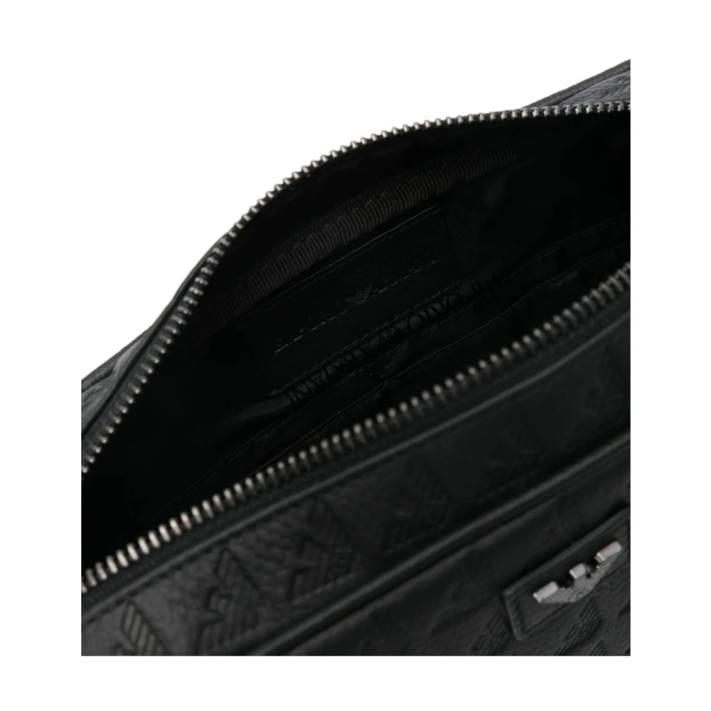 Emporio Armani Portemonnee met reliëflogo en polsband Black Heren