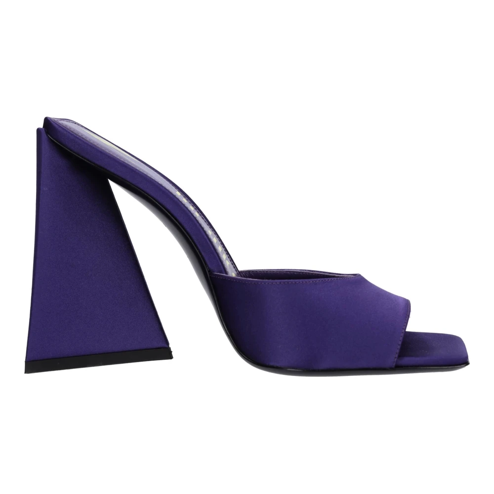 The Attico , Heeled Mules, Female, Blue, 3 Uk, Devon Satin Mules