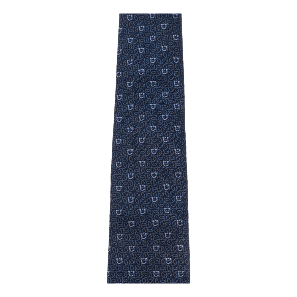 Salvatore Ferragamo Zijden stropdas Blue Heren