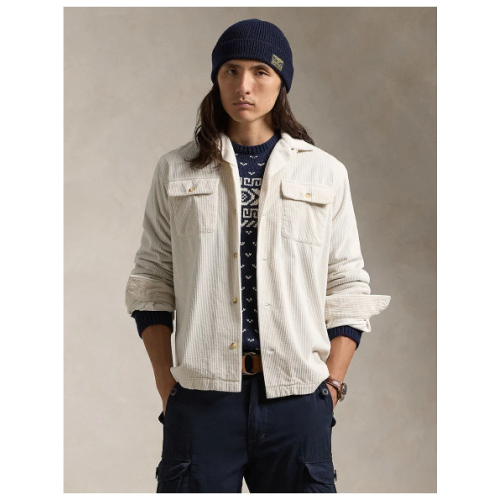 Polo Ralph Lauren Ribfluwelen overshirt met knoopsluiting Beige Heren