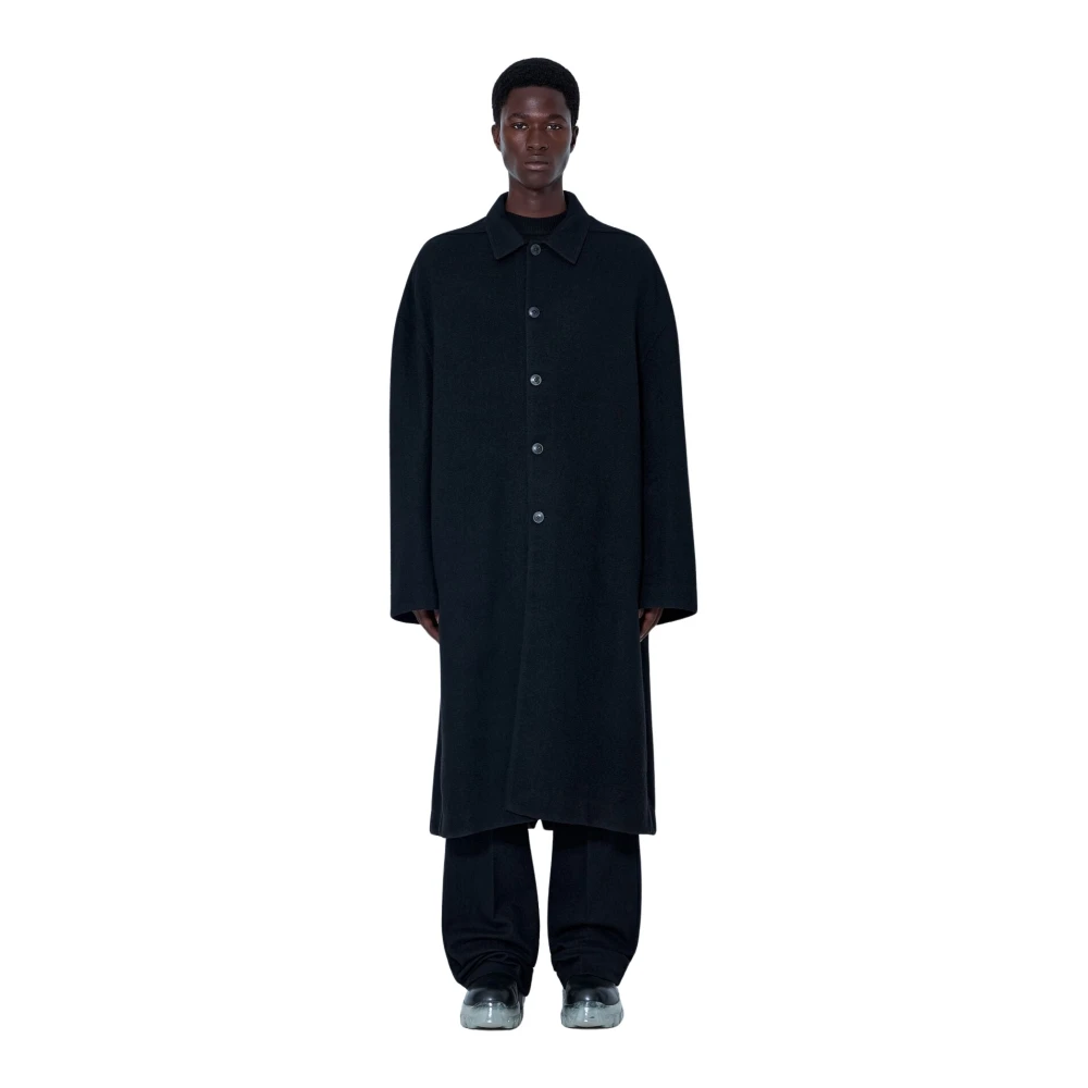 Rick Owens Buttoned Brad Coat - Male - Single-Breasted Coats - Black - S - Coats