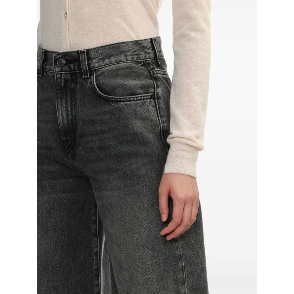 Haikure Zwarte Boyfit Wijde Pijp Jeans Black Dames