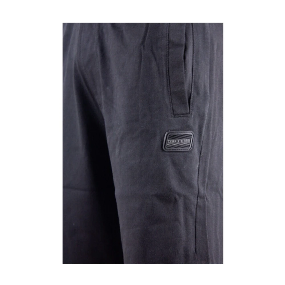 Cerruti 1881 Zwarte Jersey Shorts Rechte pasvorm Black Heren