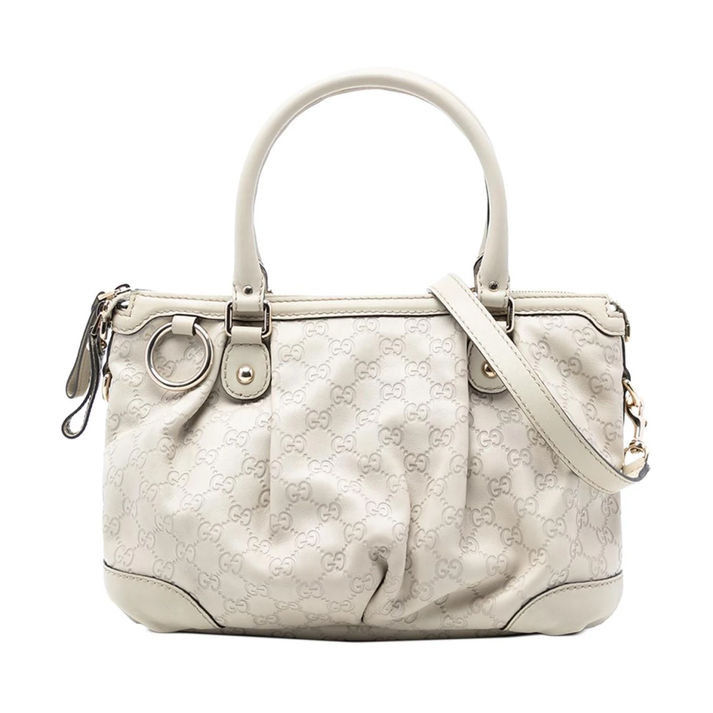 Gucci Vintage Women's White Pre-Owned Leather Satchel