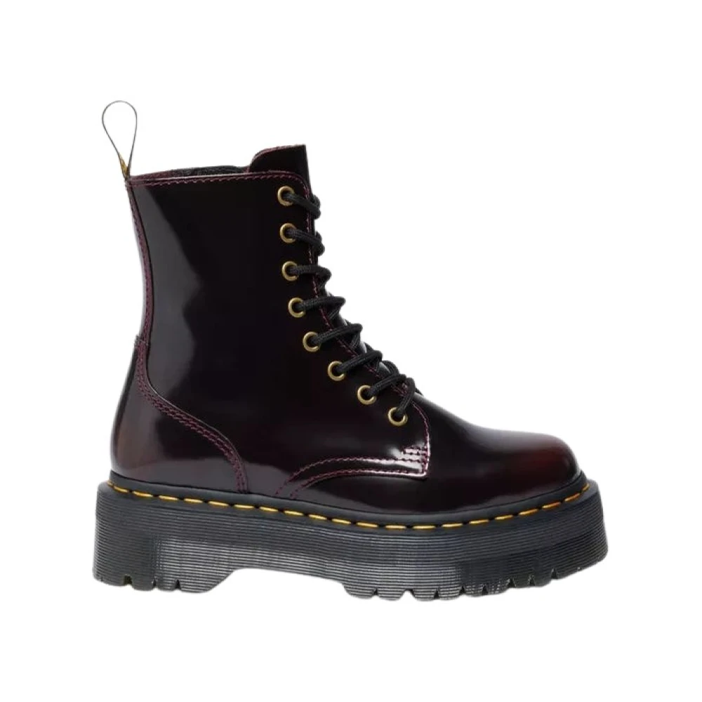 Dr. Martens Red Lace-Up Boots, Female, 7 Uk, Cherry Arcadia Jadon Leather Boot