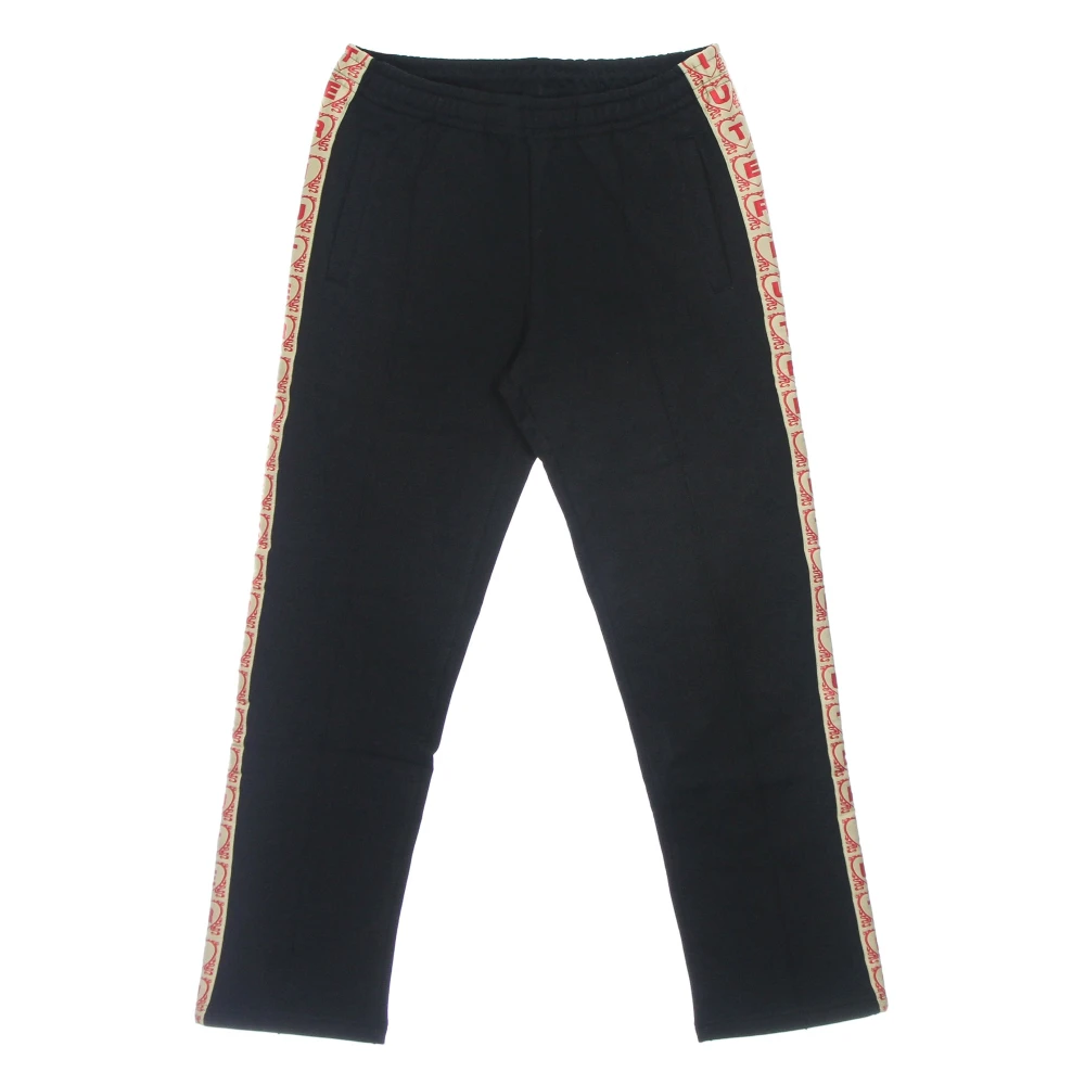 Iuter Zwarte Lichtgewicht Track Pant Elastische Taille Black Heren