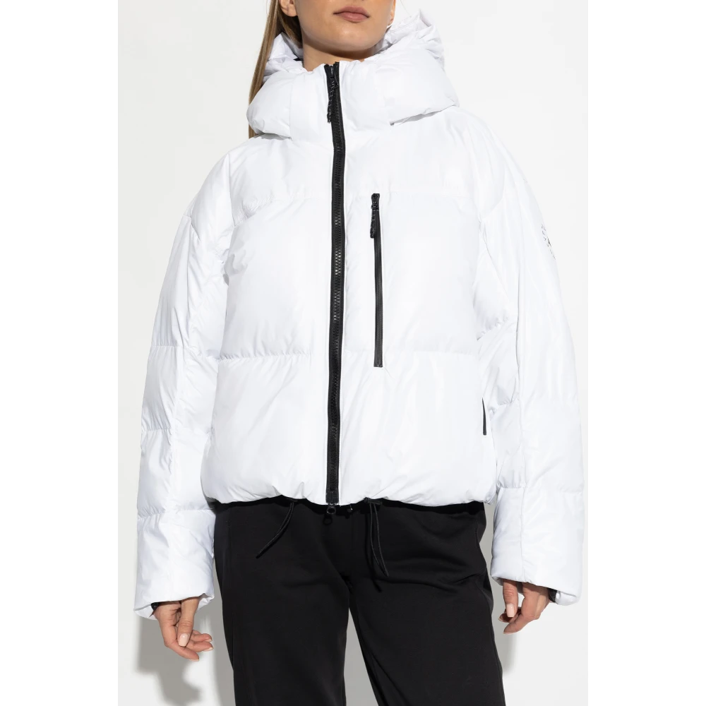 adidas by stella mccartney Gewatteerde jas met logo White Dames
