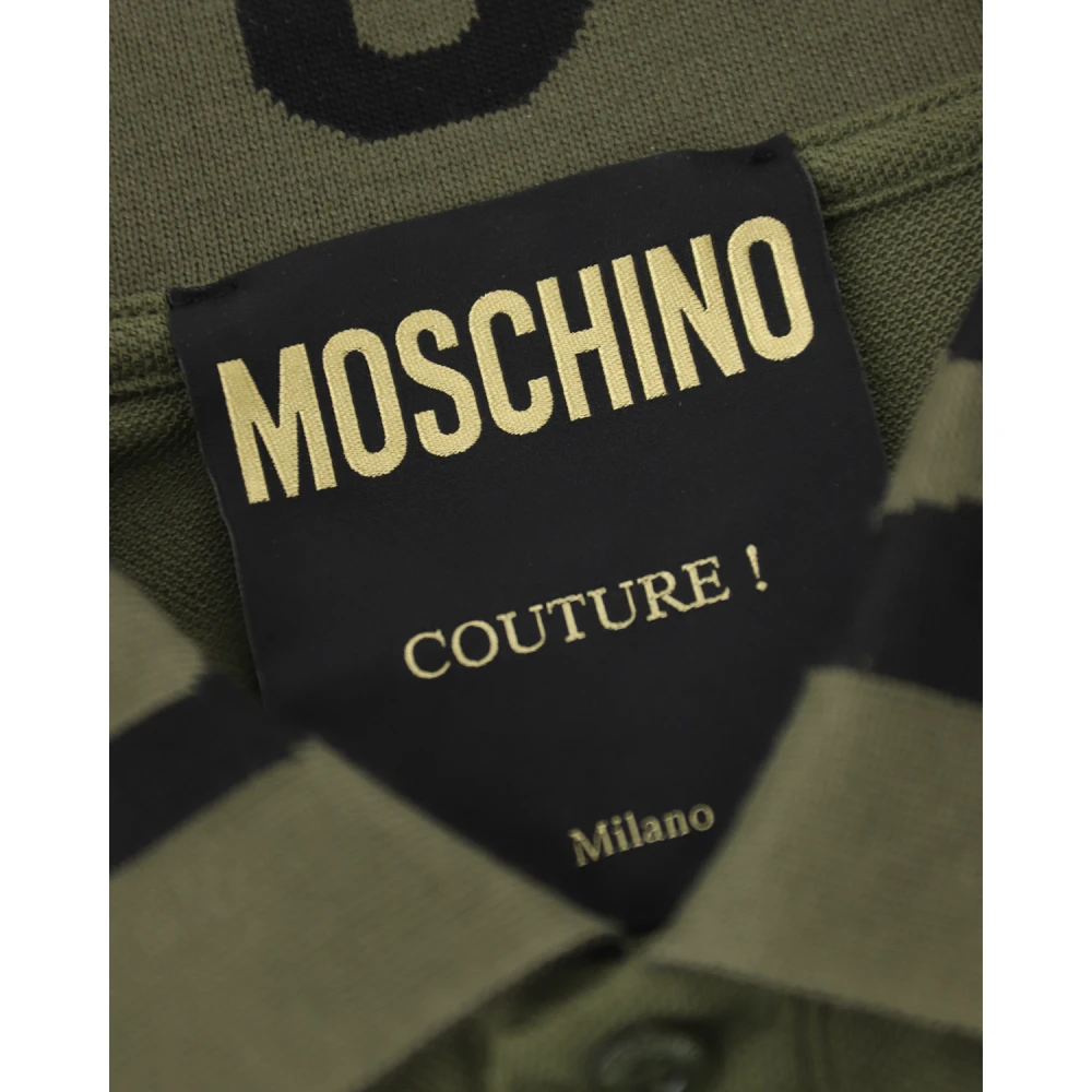 Moschino Groen Logo Geborduurd Poloshirt Green Heren