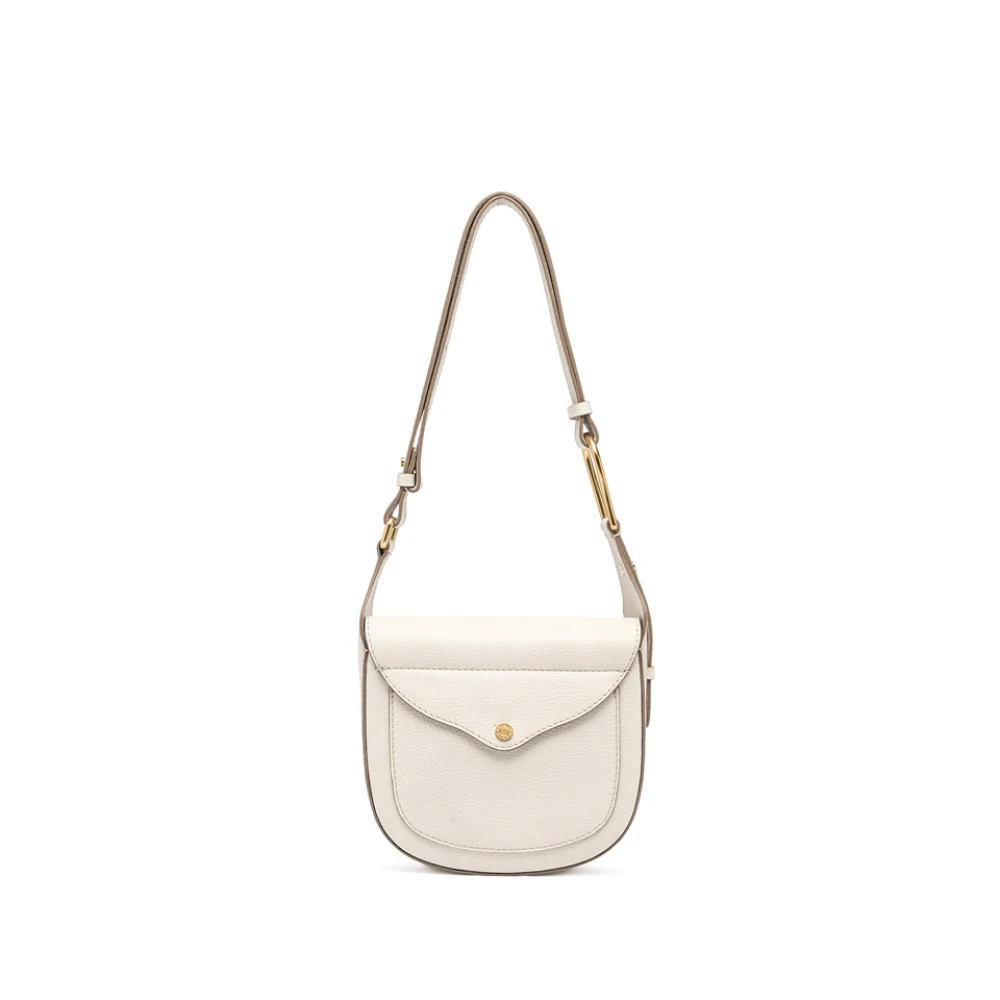 Gianni Chiarini Metallic Leren Crossbody Tas Sandy White Dames