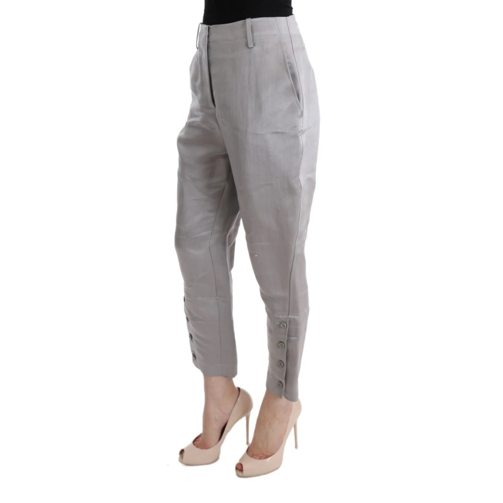Ermanno Scervino Elegante Grijze Zijden Geknipte Broek Gray Dames