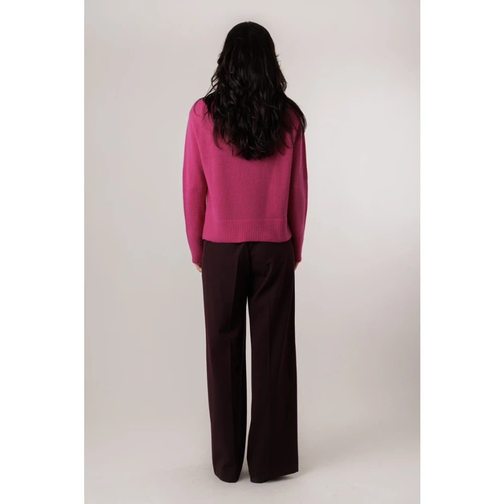 LUISA CERANO Ultra Pink Ribgebreide Trui Pink Dames
