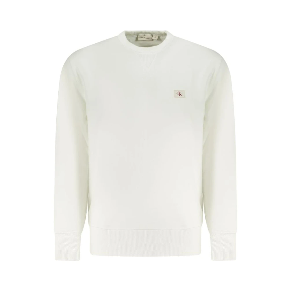 Calvin Klein White Cotton Jumper - Male - Sweatshirts - White - L - Sweatshirts & Hoodies