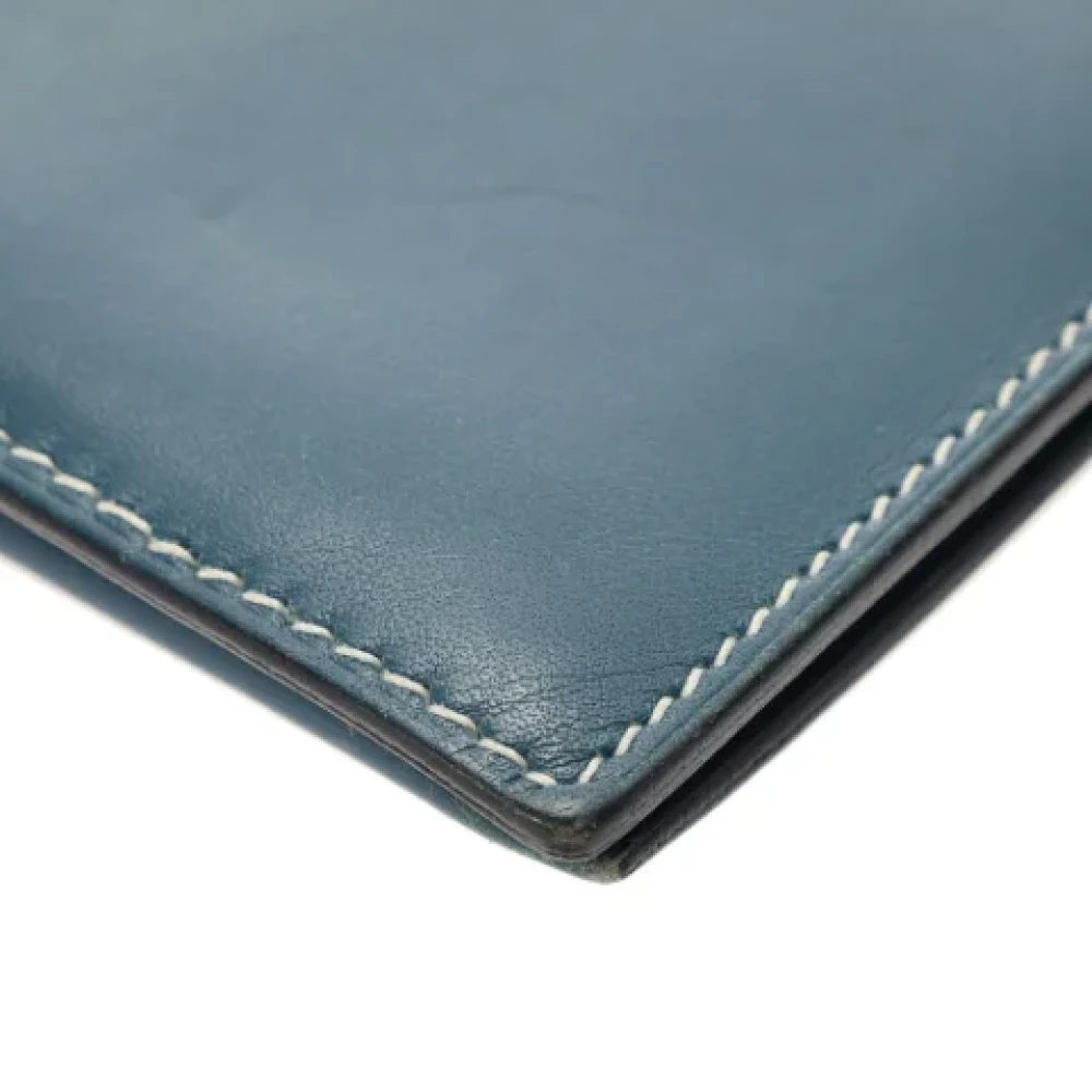 Hermès Vintage Pre-owned Leather wallets Blue Dames