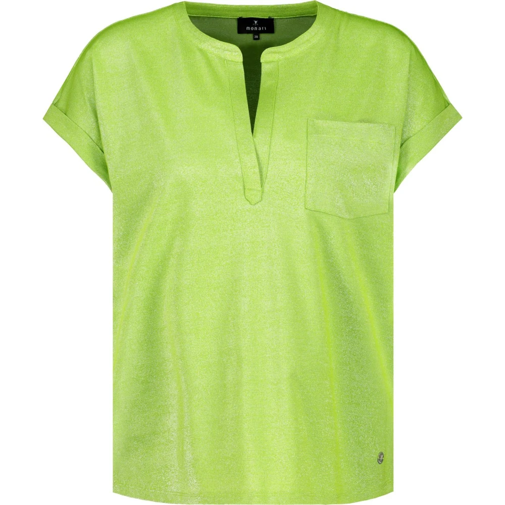 Monari shirt Lurex 408670 660 Green Dames