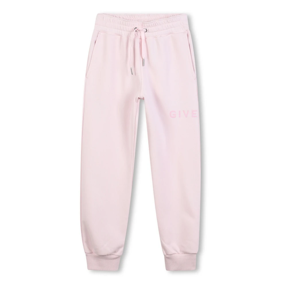 Givenchy Pink Sweatpants, Male, 10 Y, Trousers With Ribbed Ankles