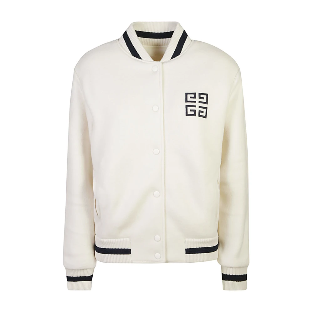 Givenchy Witte Bomberjack met Gestreepte Kraag White Dames