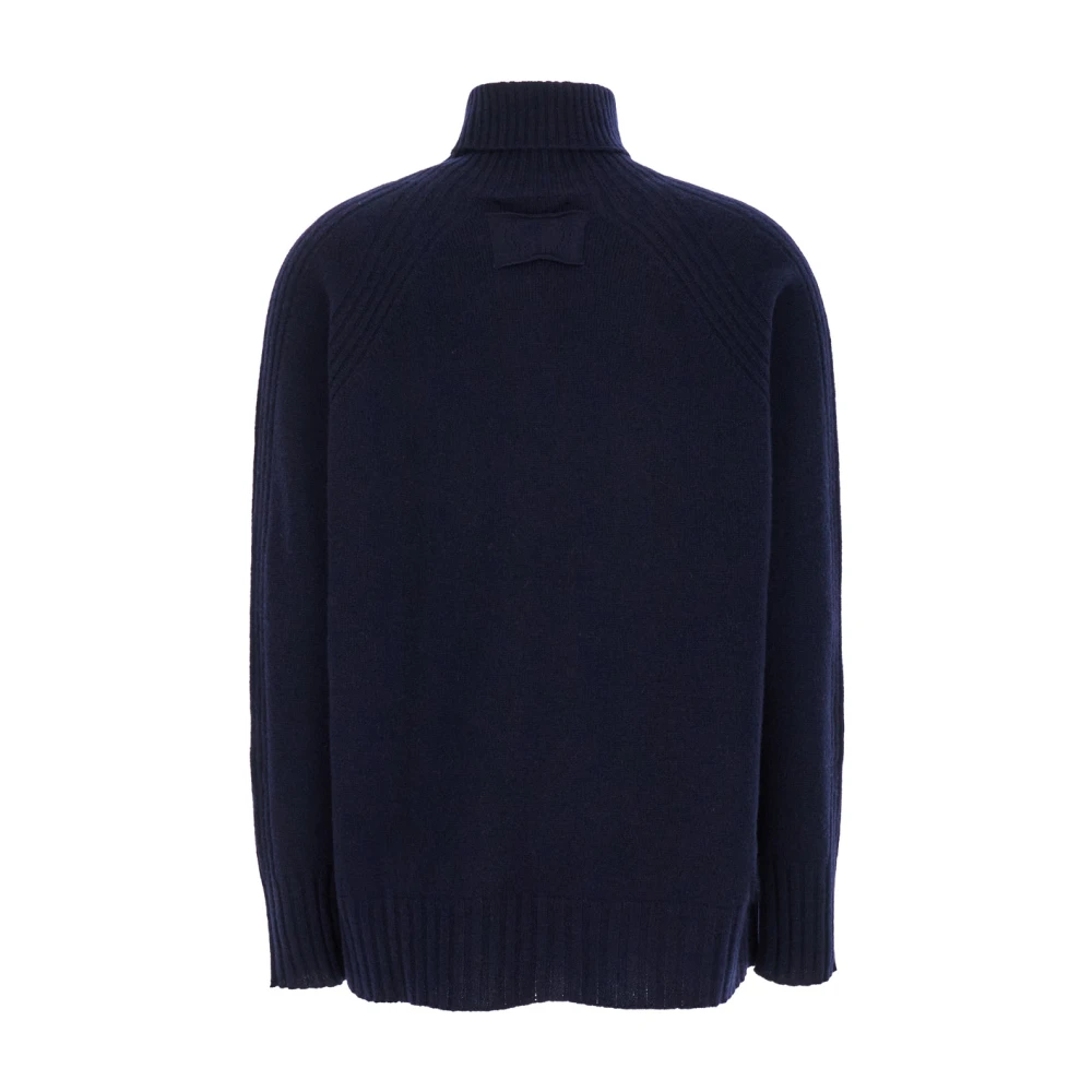 Twinset Blauwe Hoge Hals Raglan Sweater Blue Dames
