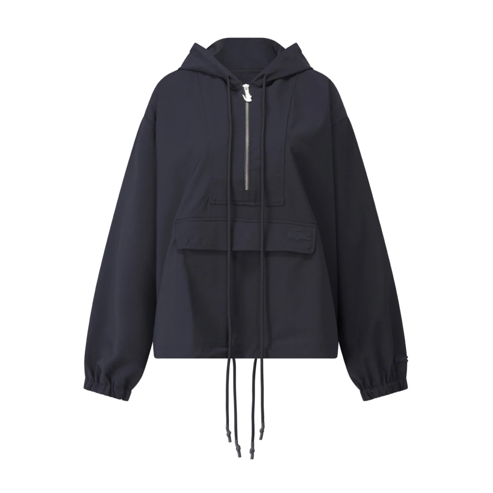 Lacoste Oversized Logo Jas met Capuchon Blue Dames