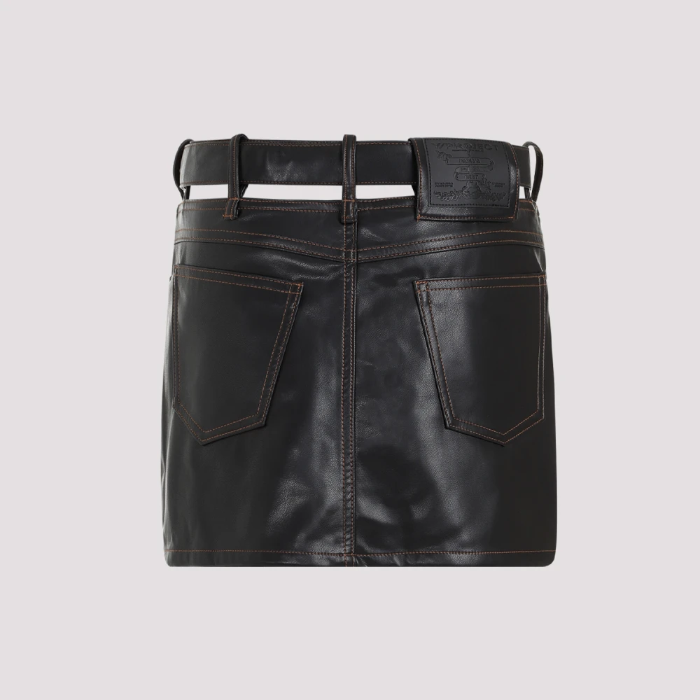 Y Project Zwarte Mini Rok met Riem Black Dames