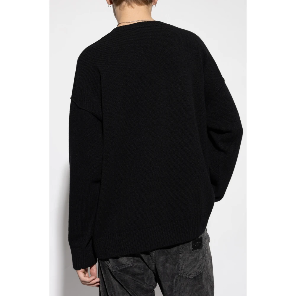 Dolce & Gabbana Trui met geborduurd logo Black Heren