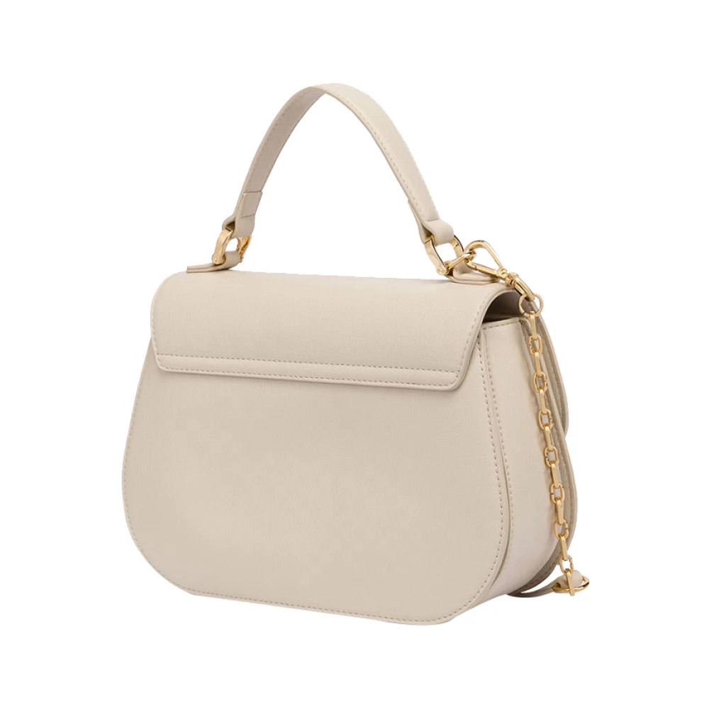 Moschino Ivoor Schoudertas met Logoprint Beige Dames
