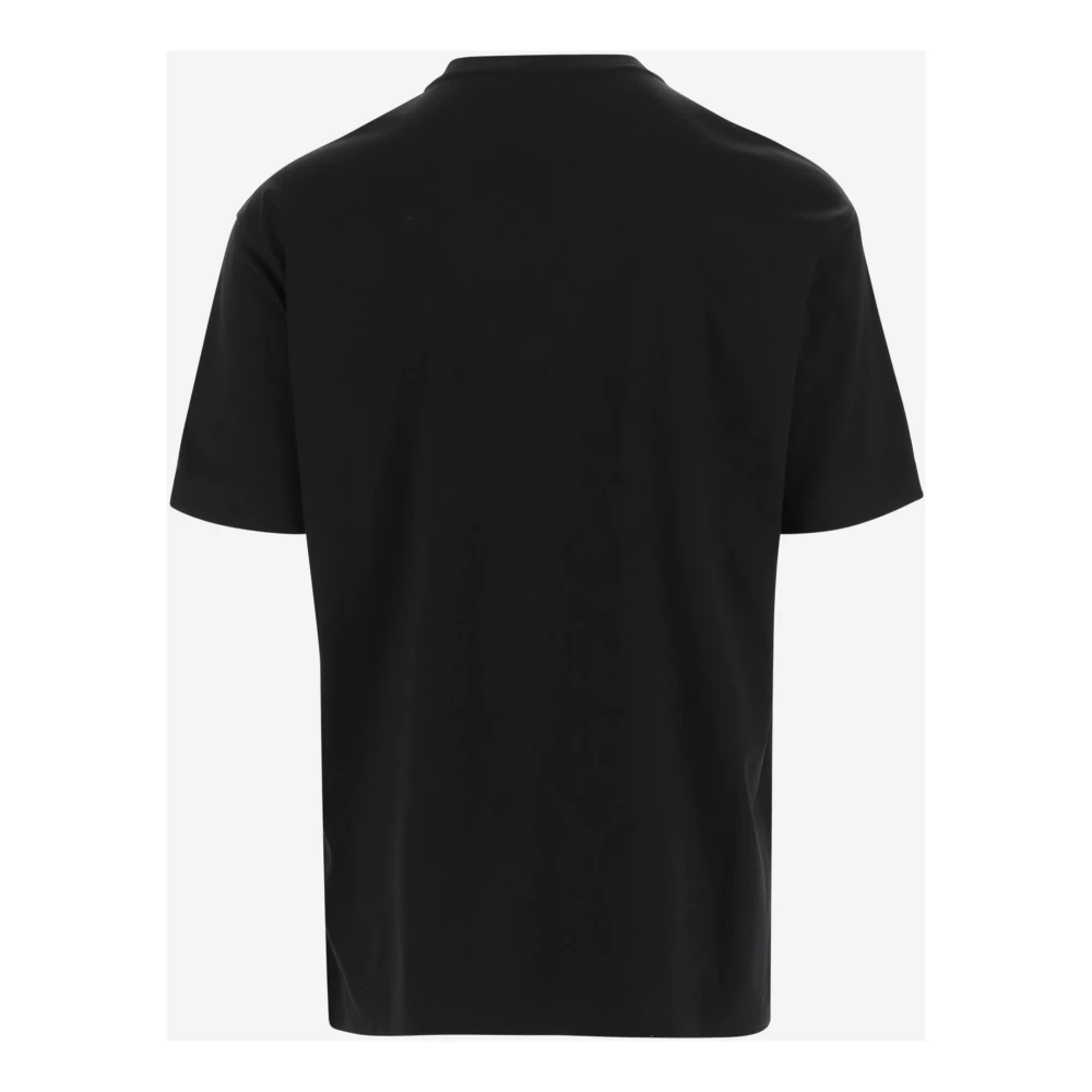 Giorgio Armani Logo Katoenen T-shirt Zwart Crew Neck Black Heren