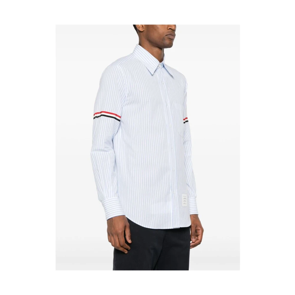 Thom Browne Verticaal Gestreept Katoenen Overhemd Blue Heren