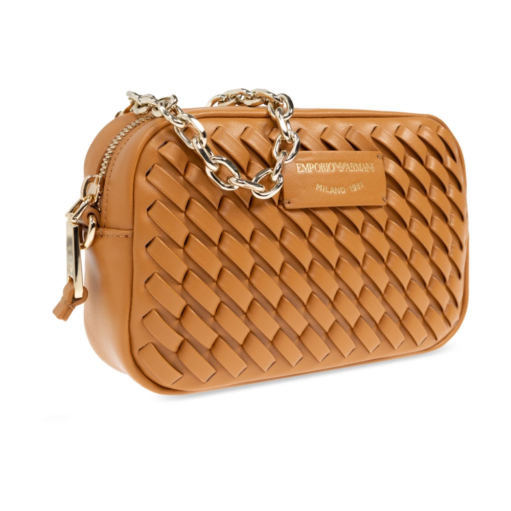 Emporio Armani Schoudertas met decoratief vlechtwerk Beige Dames