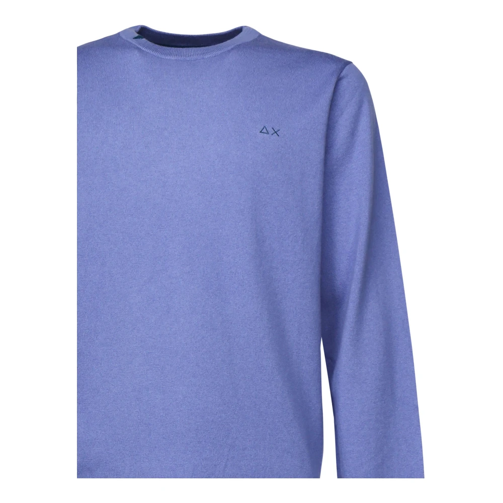 Sun68 Paarse Ronde Hals Sweater met Logo Purple Heren