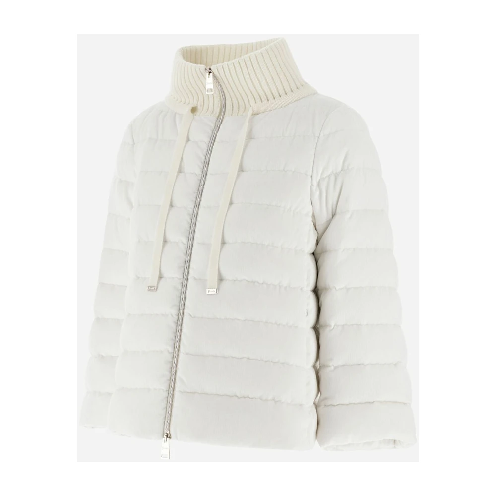Herno Dusty Velvet Resort Jas White Dames