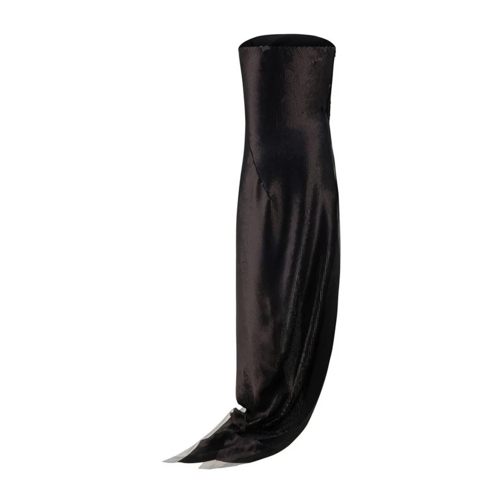 Rick Owens Paillet Asymmetrische Off-Shoulder Jurk Black Dames